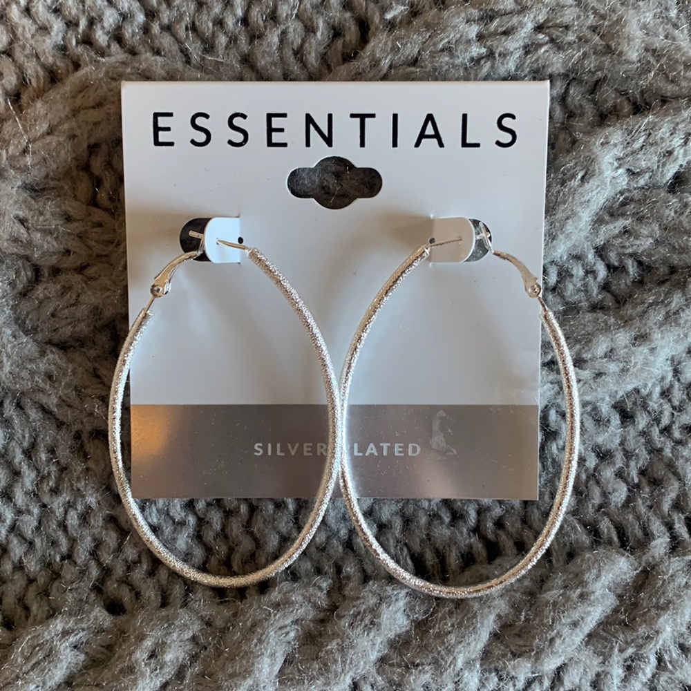 Essentials by Macy’s Silver Hoop Earrings